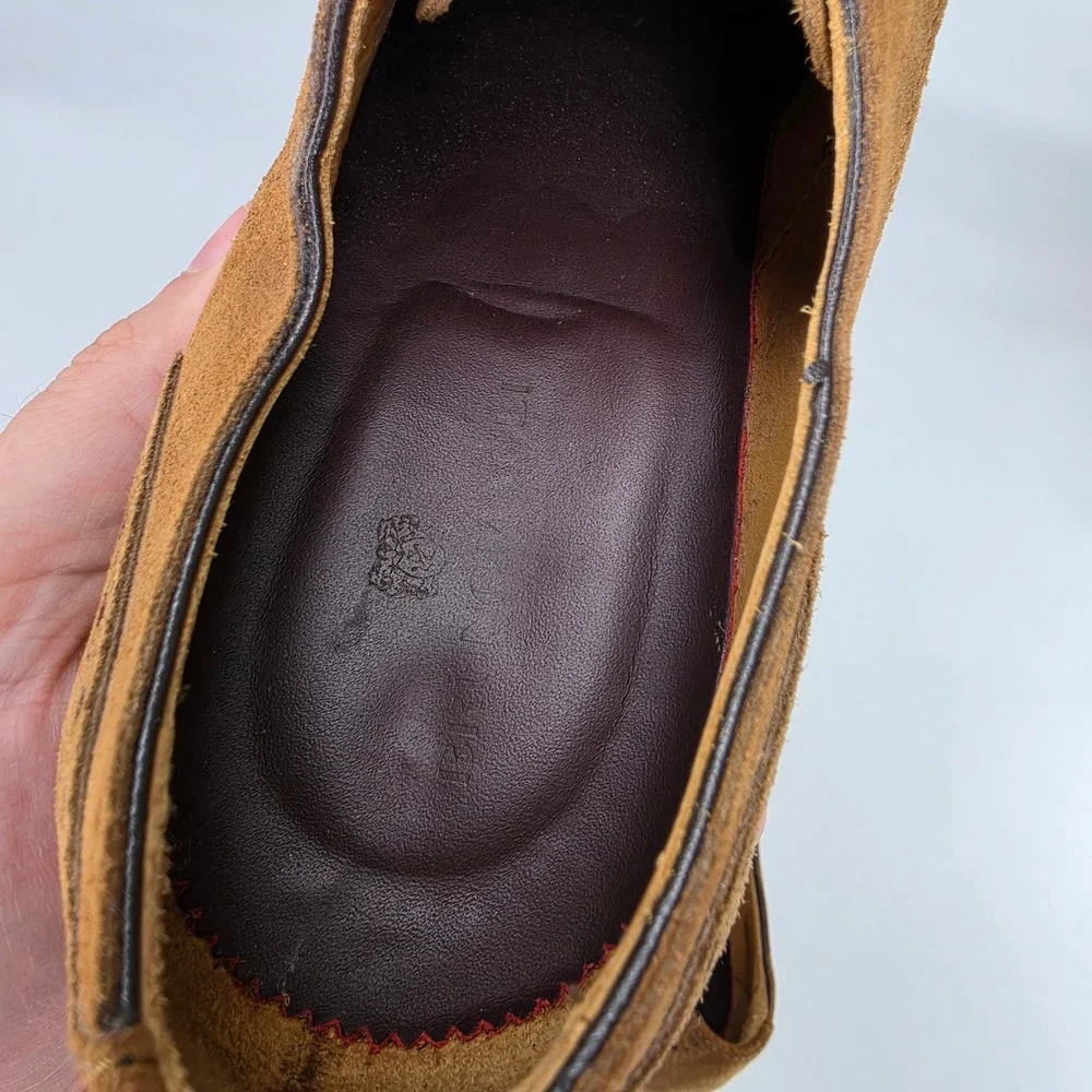 Bruno Magli Mens Brown Suede Wingtip Brogue Derby Shoes Made in Italy Size 8.5